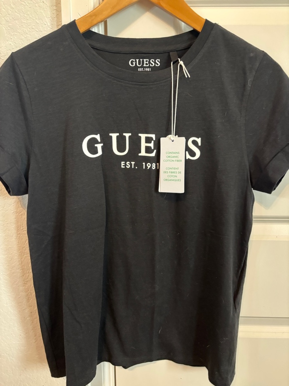 NWT Women’s Guess Black Tee with White Logo